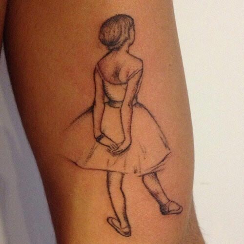 Edgar Degas tattoo of ballerina