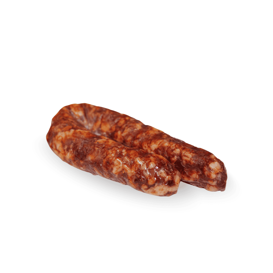 Salsiccia dolce di suino nero d'abruzzo biologica di VerdeBios azienda agricola biologica.