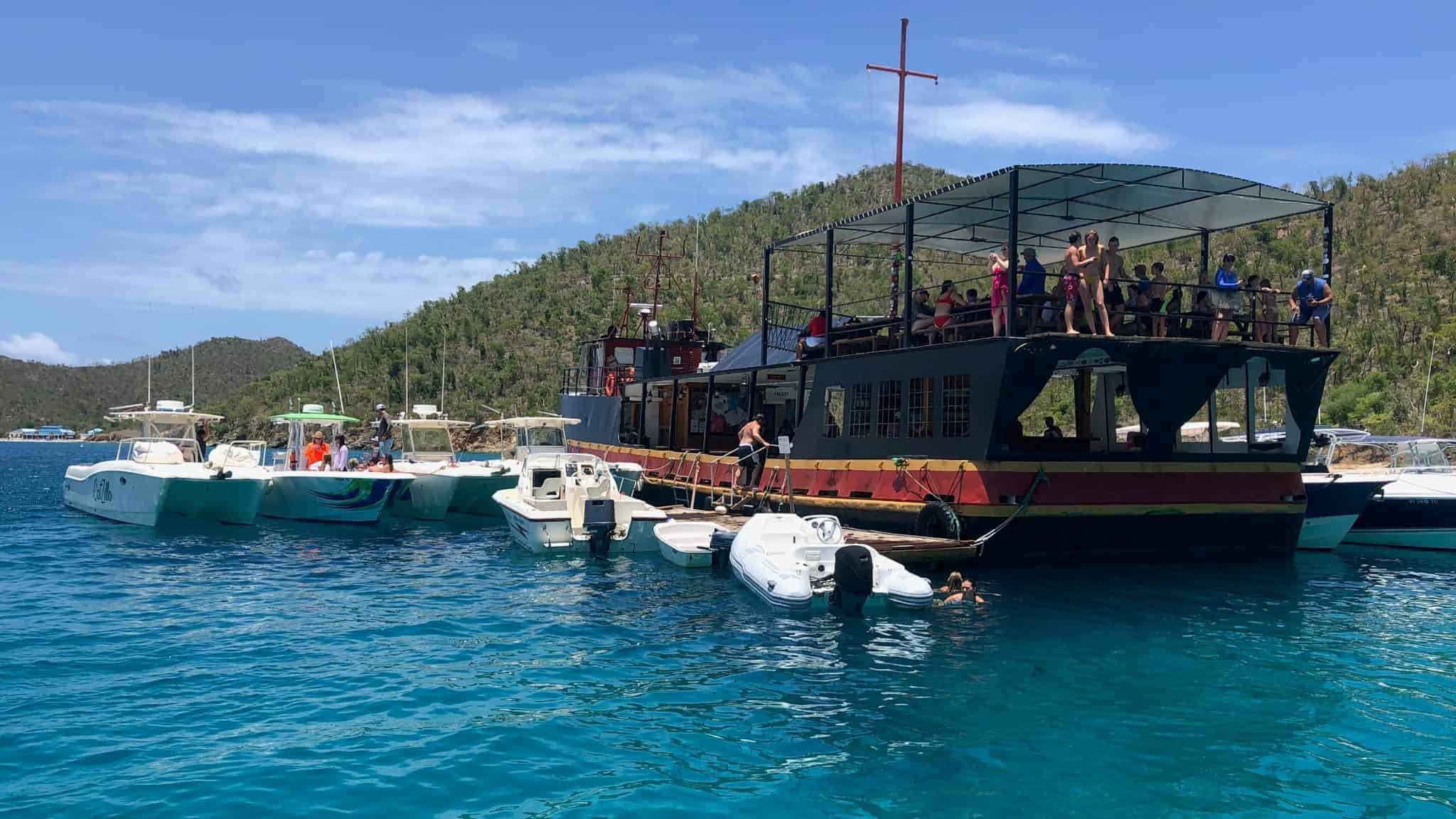 Popular Boat restaurant BVI, Willy T, Norman Island