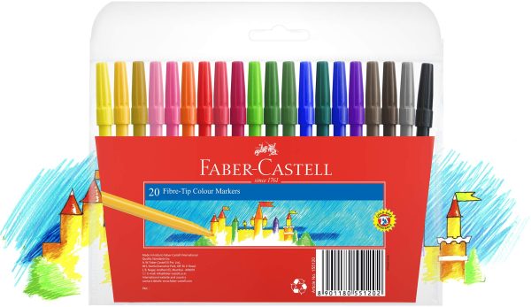 ⁦Faber castell 20 fibre tip colour markers⁩ - الصورة ⁦1⁩
