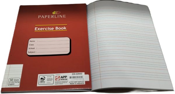 ⁦Paper Line Exercise book 50sh 4line⁩ - الصورة ⁦1⁩