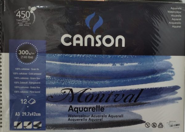 ⁦Canson Montual Aquarelle 12sh A3⁩ - الصورة ⁦1⁩