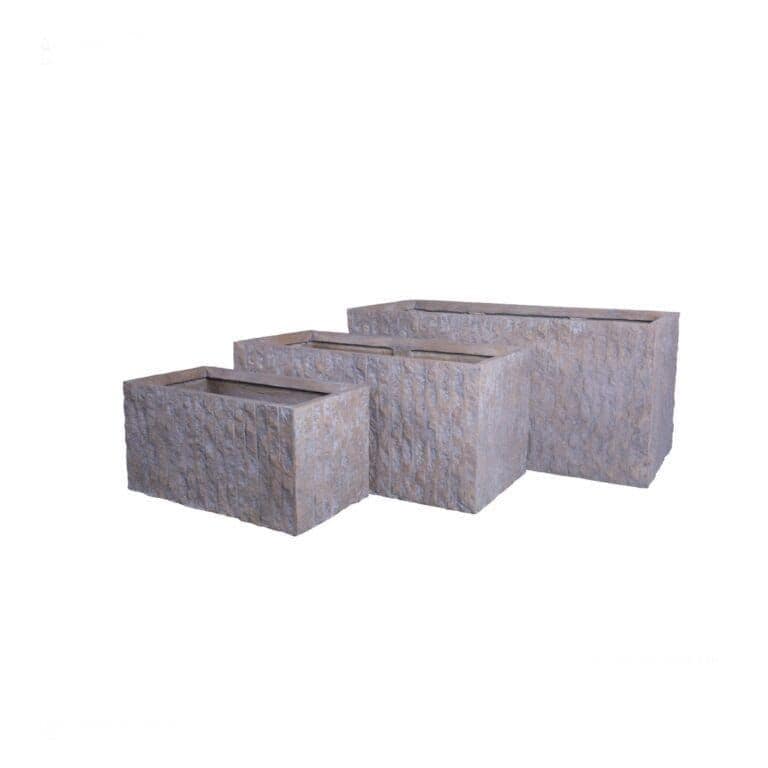 Fiberglass planters Grey Fiber Planters