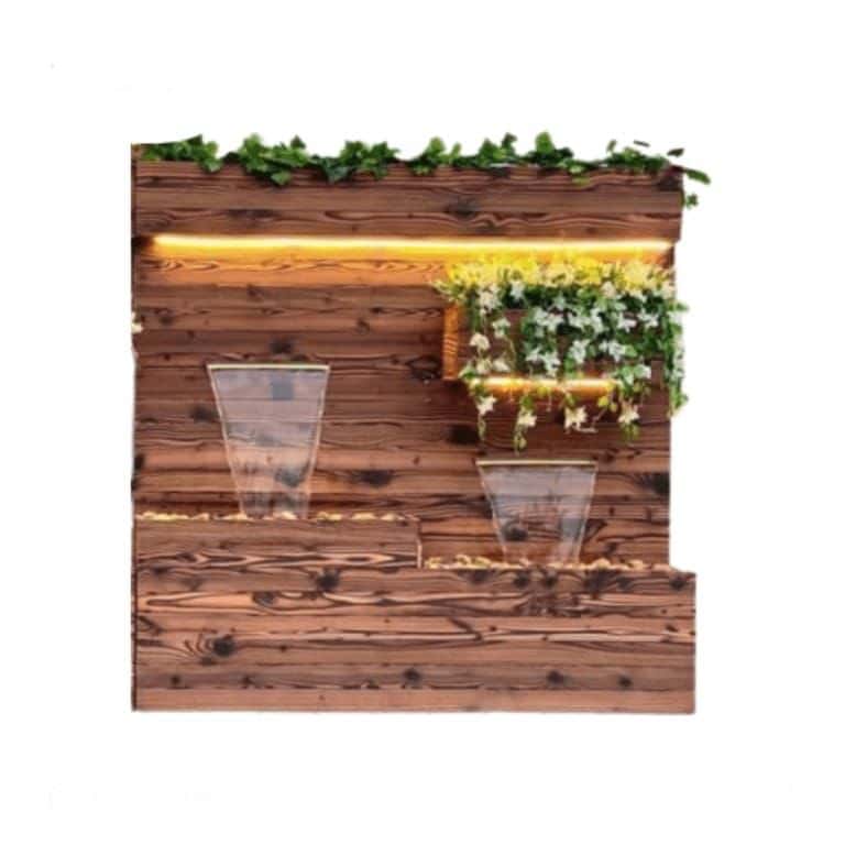 Large size wood clad steel waterfall Large size wood clad steel waterfall