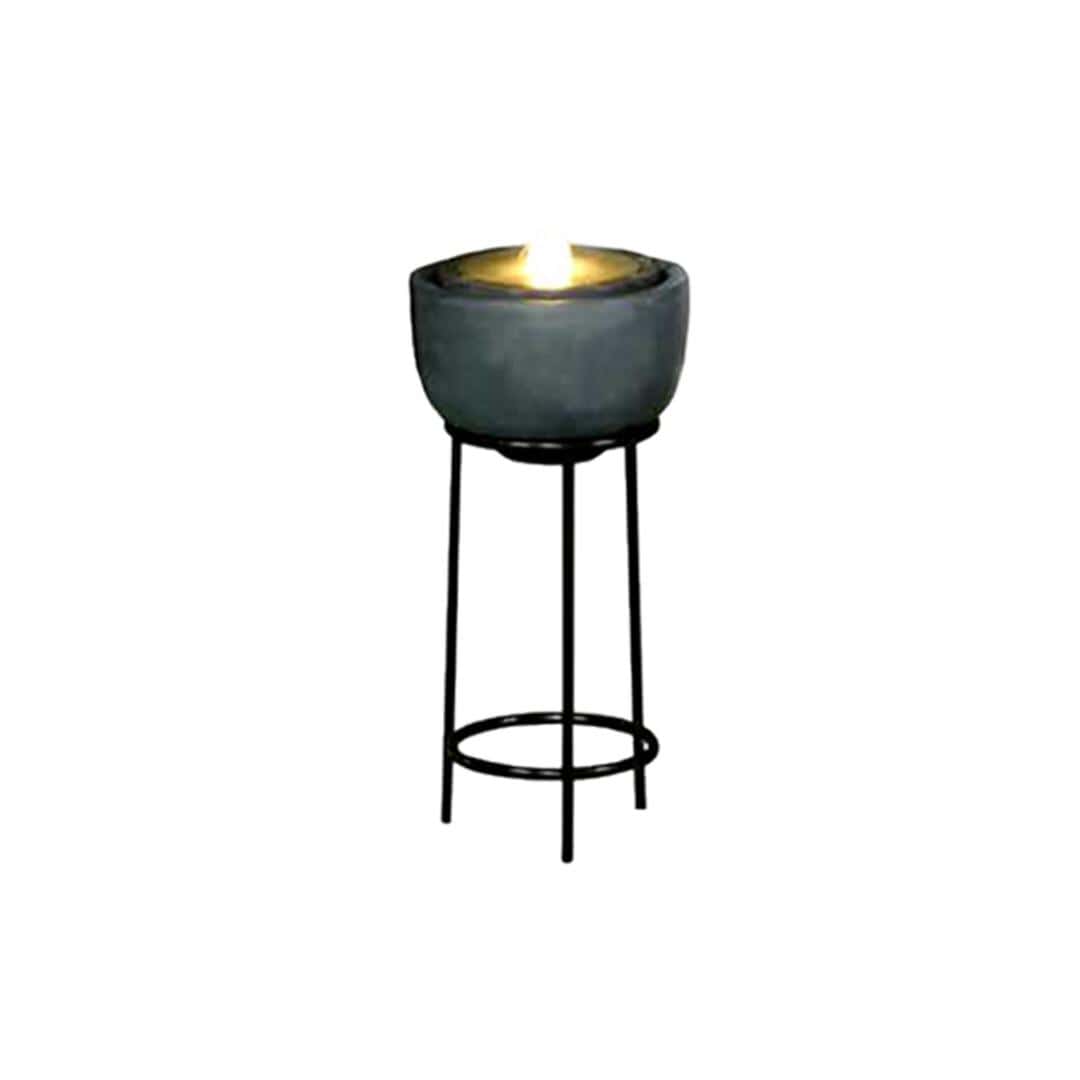 Fiber fountain with metal base Round Fiber Fountain with Metal Base