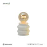 Ceramic table lighting, white color, size 10 cm