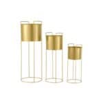 Modern metal round basin with stand, gold color