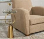 طاولة هندي جانبية دائرية هيكل مفرغ معدن لون ذهبي - Image 3