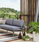 طاولة هندي جانبية دائرية هيكل فضي معدن قاعدة مخروطة مقاس صغير - Image 4
