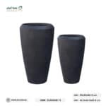احوض زرع دائرى طويل بولي ايثيلين عالي الكثافة HDPE اسود - Image 2