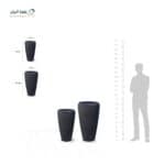احوض زرع دائرى طويل بولي ايثيلين عالي الكثافة HDPE اسود - Image 3