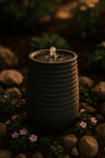 نافورة اسطوانية بولي ايثيلين عالي الكثافة (HDPE) ذو طابع حجرى اسود - Image 3