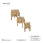 ⁦حوض من الخوص مع استاند خشب⁩ - الصورة ⁦2⁩