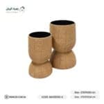 ⁦حوض خٌيزران دائري بقاعدة مع حوض معدني داخلي⁩ - الصورة ⁦2⁩