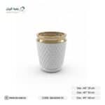 حوض سيراميك بيج ايطار ذهبي نقش خلية