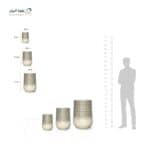 ⁦نافورة اسطوانية مضلعة بولي ايثيلين عالي الكثافة )HDPE )طابع حجرى لون سيراميك بيج متدرج⁩ - الصورة ⁦2⁩