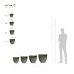 ⁦حوض زراعي دائري متسع من اعلى بولي ايثيلين عالي الكثافة (HDPE) مدعم بالألياف لون زيتوني متدرج⁩ - الصورة ⁦2⁩