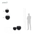 ⁦حوض زراعى دائرى بولي ايثيلين عالي الكثافة )HDPE )طابع حجرى لون اسود⁩ - الصورة ⁦2⁩