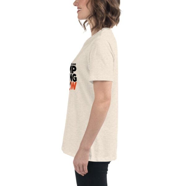 "Jump Swing Meow" Women's Relaxed T-Shirt in white or natural - Image 6