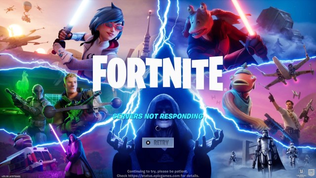 Fortnite downtime screen showing "Servers Not Responding" error message
