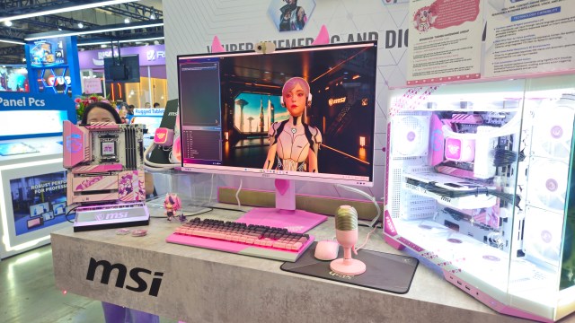 An MSI IRONMOUSE-themed gaming PC on display at Computex 2025