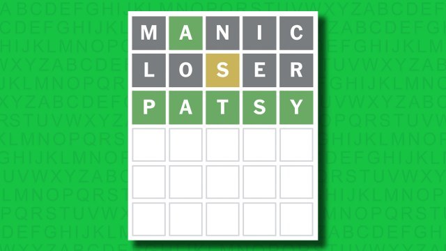 NYT Wordle answer for game 1414 on a green background