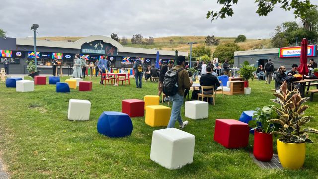 Empty stools at Google I/O 2023