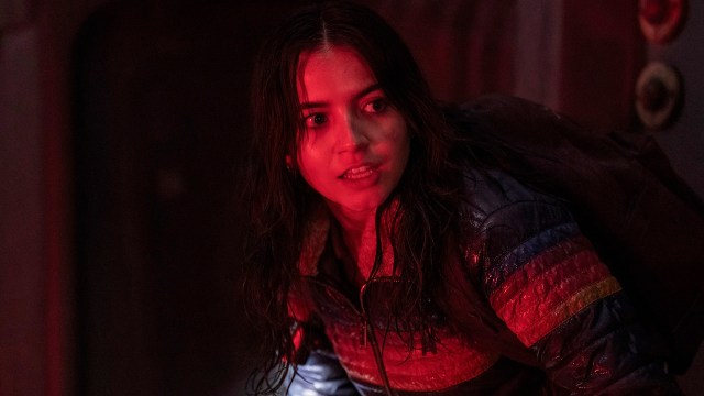 Dina bathed in red light in The Last of Us season 2 episode 4