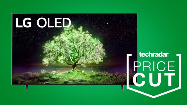 LG A1 OLED against green background