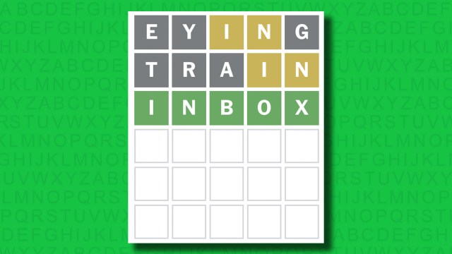 NYT Wordle answer for game 1400 on a green background