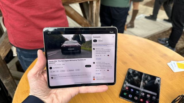 Lance Ulanoff holding the Google Pixel Fold