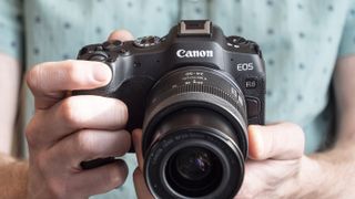 Canon EOS R8 in the hand