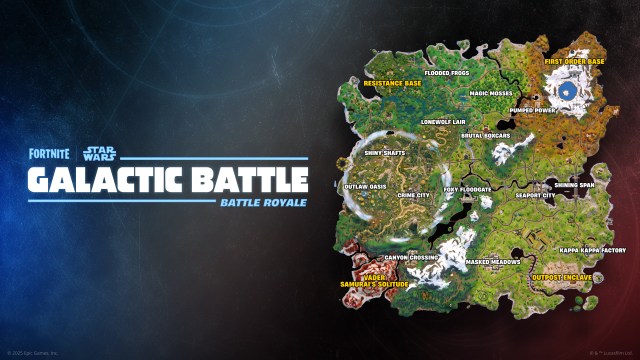 The Fortnite Galactic Battle map
