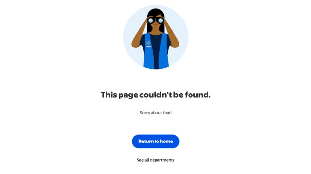 Walmart Department Not Found Error