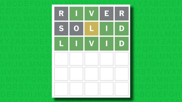 NYT Wordle answer for game 1429 on a green background
