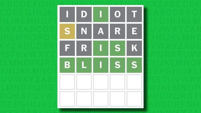 NYT Wordle answer for game 1410 on a green background