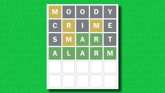 NYT Wordle answer for game 1432 on a green background