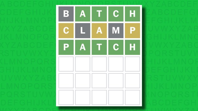 NYT Wordle answer for game 1401 on a green background
