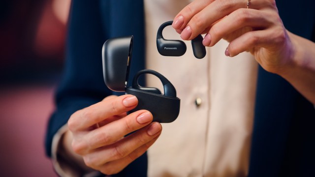 The Panasonic RB-F10 headphones in the case