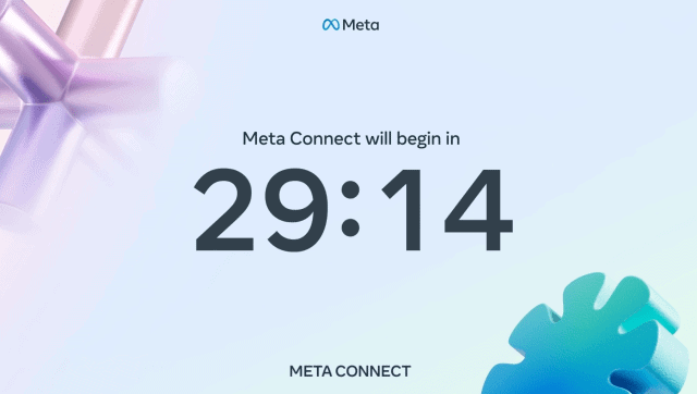 Meta Connect live stream screen with a timer reading 29:14