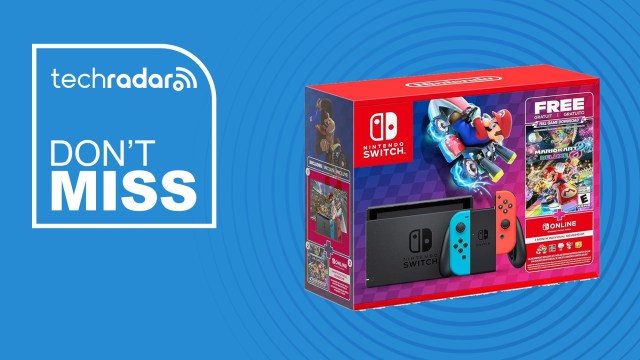 Nintendo Switch Black Friday Bundle on a blue background