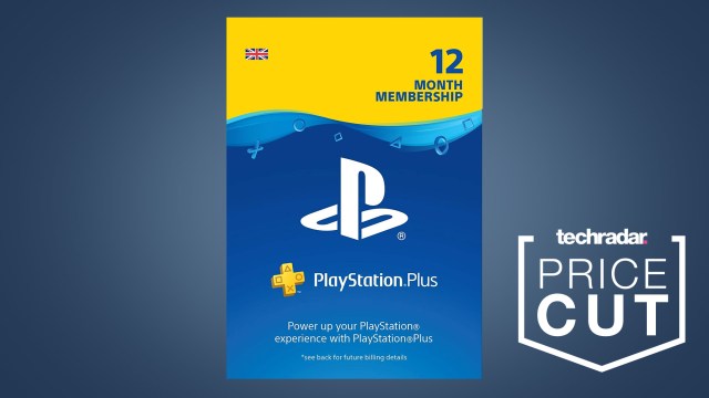 PS PLus logo on grey background