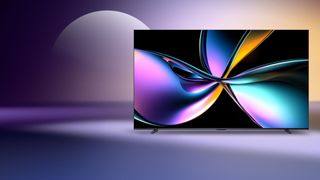 Hisense U7 TV showing colorful abstract pattern