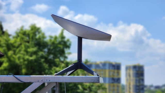 A Starlink terminal sat on a metal platform