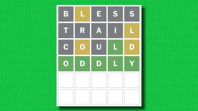 NYT Wordle answer for game 1465 on a green background