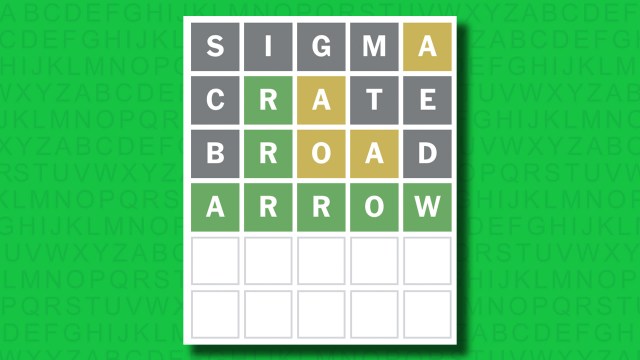 NYT Wordle answer for game 1392 on a green background