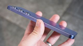 Samsung Galaxy S24 Plus hands on side handheld angled