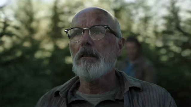Eugene walking into a forest in The Last of Us season 2