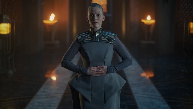 Demerzel standing in a corridor in Foundation season 3