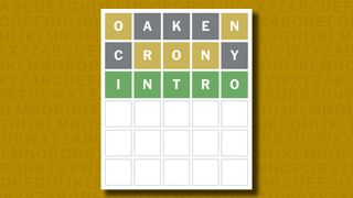 Wordle answer for game 1041 on a yellow background
